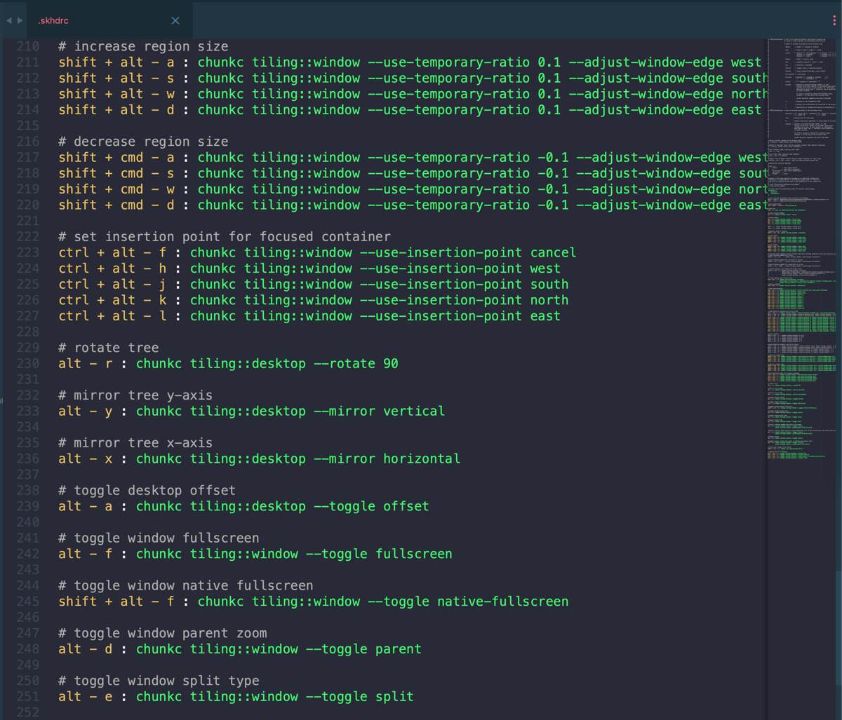 Example of skhd configuration file