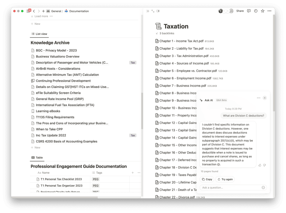 Getting project updates from Notion AI