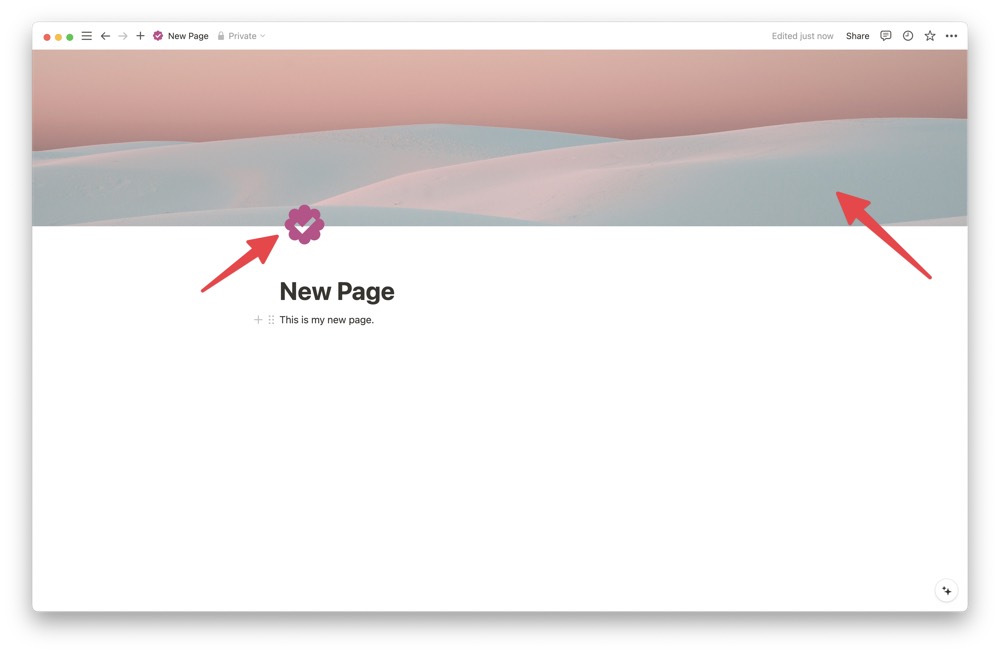 Page cover and icon